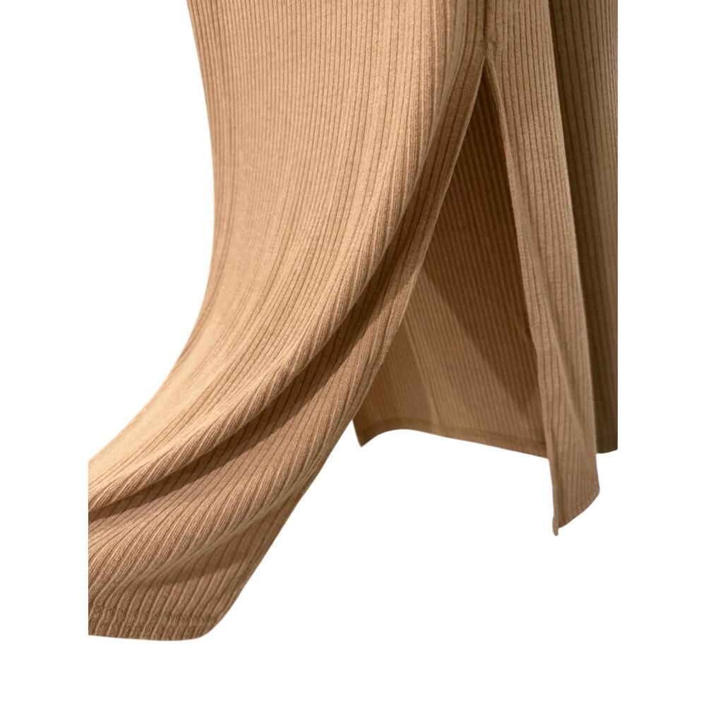 Abercrombie & Fitch Ribbed Midi Skirt in Camel | Size M - Picture 2 of 5